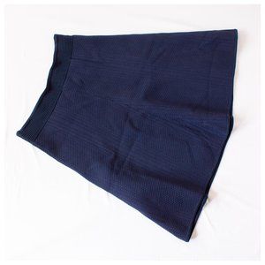 Saks Fifth Avenue navy knit A-line skirt